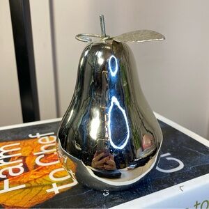 Silver Pear Ceramic Chrome Paperweights